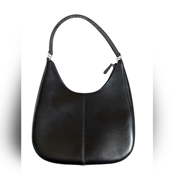 Kenneth Cole Reaction black leather y2k shoulder bag - Picture 2 of 12